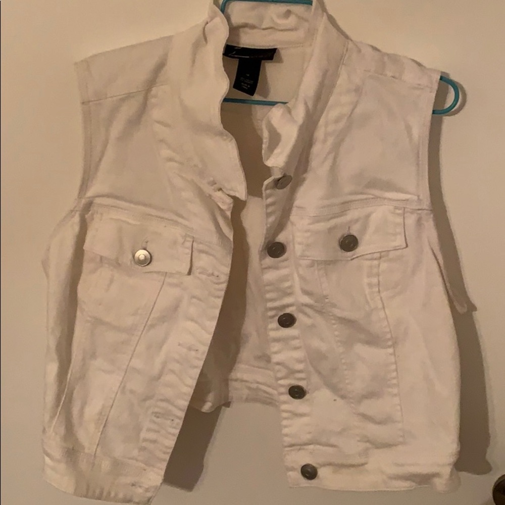 White Denim Vest
